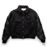 Black Leather Varsity Jacket