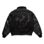 Black Leather Varsity Jacket
