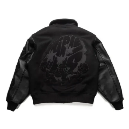 Black Leather Varsity Jacket