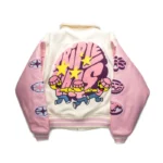 Pink Leather Varsity Jacket